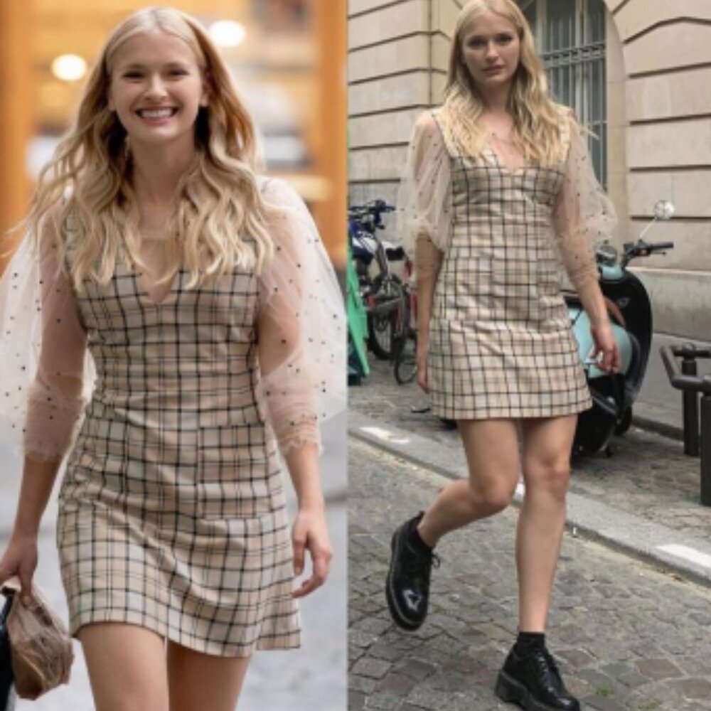 See By Chloe Plaid Mini Dress As Soon In Emily In Paris Size 2
